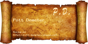 Pott Demeter névjegykártya